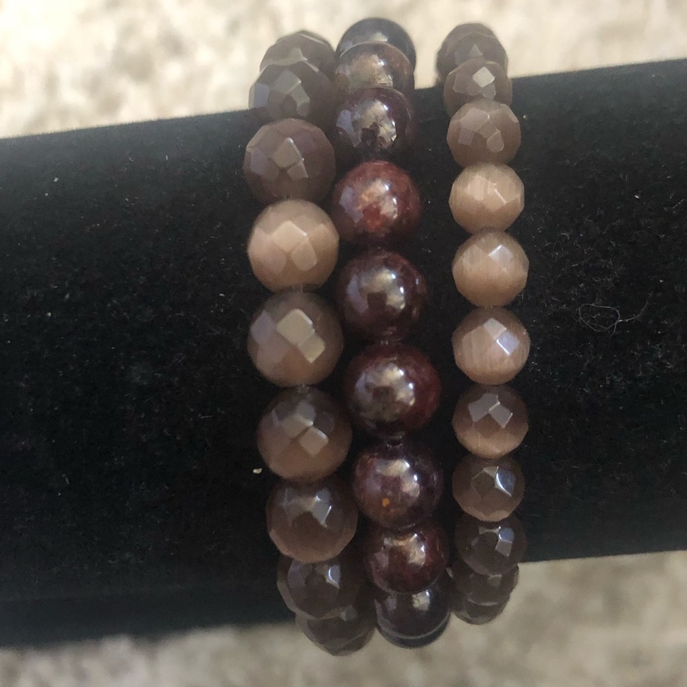 Rachel Lynn Chicago Garnet Bracelet Set
